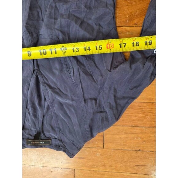 BCBG MAX AZRIA SILK Blouse Navy Blue Size XXS A001142 - Picture 3 of 10